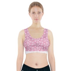 Roses Pattern Sports Bra With Pocket