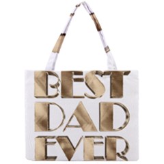 Best Dad Ever Gold Look Elegant Typography Mini Tote Bag by yoursparklingshop