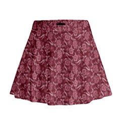 Roses Pattern Mini Flare Skirt by Valentinaart