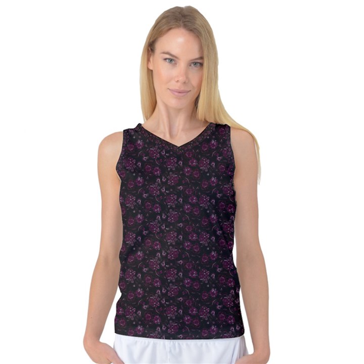 Roses pattern Women s Basketball Tank Top