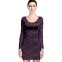 Roses pattern Long Sleeve Velvet Bodycon Dress View1