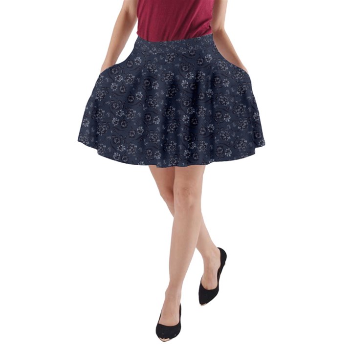 Roses pattern A-Line Pocket Skirt