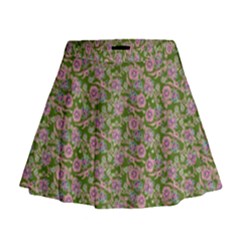 Roses Pattern Mini Flare Skirt by Valentinaart