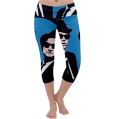 Blues Brothers  Capri Yoga Leggings by Valentinaart