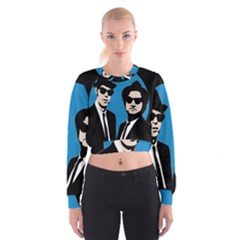 Blues Brothers  Cropped Sweatshirt by Valentinaart