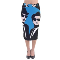 Blues Brothers  Velvet Midi Pencil Skirt by Valentinaart