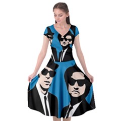 Blues Brothers  Cap Sleeve Wrap Front Dress by Valentinaart