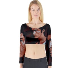 Bruce Lee Long Sleeve Crop Top by Valentinaart