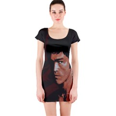 Bruce Lee Short Sleeve Bodycon Dress by Valentinaart