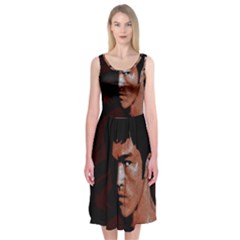 Bruce Lee Midi Sleeveless Dress by Valentinaart