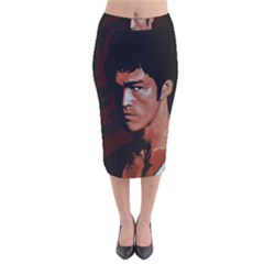 Bruce Lee Velvet Midi Pencil Skirt by Valentinaart