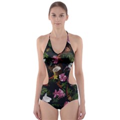 Tropical Pattern Cut-out One Piece Swimsuit by Valentinaart