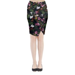 Tropical Pattern Midi Wrap Pencil Skirt by Valentinaart