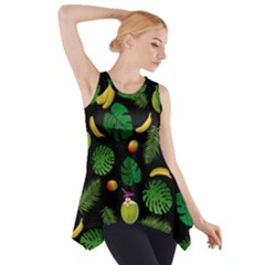 Tropical pattern Side Drop Tank Tunic