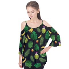 Tropical pattern Flutter Tees