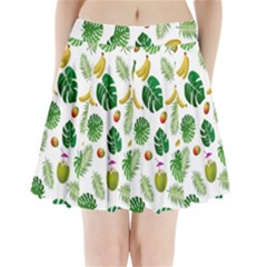 Tropical pattern Pleated Mini Skirt