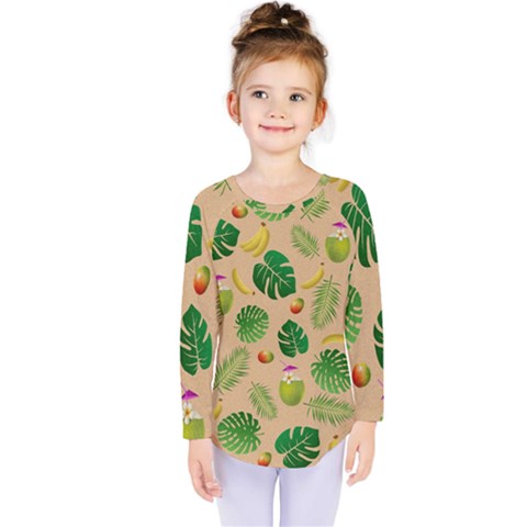 Tropical Pattern Kids  Long Sleeve Tee by Valentinaart