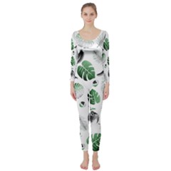 Tropical Pattern Long Sleeve Catsuit by Valentinaart