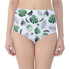 Tropical Pattern High-waist Bikini Bottoms by Valentinaart