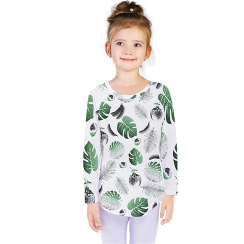 Tropical Pattern Kids  Long Sleeve Tee by Valentinaart