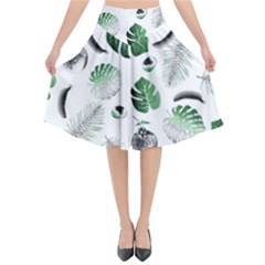 Tropical Pattern Flared Midi Skirt by Valentinaart