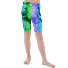 Abraham Lincoln Portrait Rainbow Colors Typography Kids  Mid Length Swim Shorts by yoursparklingshop