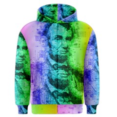 Abraham Lincoln Portrait Rainbow Colors Typography Men s Zipper Hoodie by yoursparklingshop