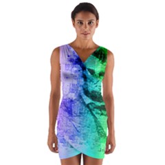 Abraham Lincoln Portrait Rainbow Colors Typography Wrap Front Bodycon Dress by yoursparklingshop