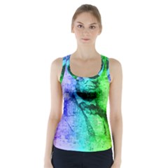 Abraham Lincoln Portrait Rainbow Colors Typography Racer Back Sports Top by yoursparklingshop