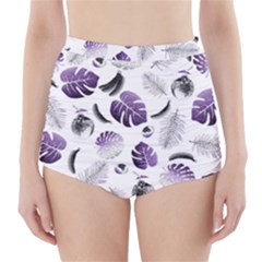 Tropical Pattern High-waisted Bikini Bottoms by Valentinaart