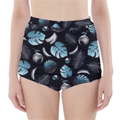 Tropical Pattern High-waisted Bikini Bottoms by Valentinaart