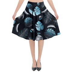 Tropical Pattern Flared Midi Skirt by Valentinaart