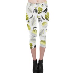 Tropical Pattern Capri Leggings  by Valentinaart