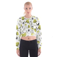 Tropical Pattern Cropped Sweatshirt by Valentinaart