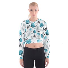 Tropical Pattern Cropped Sweatshirt by Valentinaart