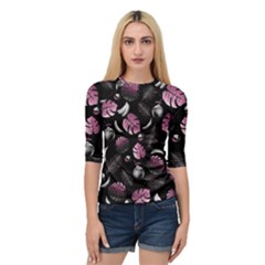 Tropical Pattern Quarter Sleeve Tee