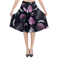 Tropical Pattern Flared Midi Skirt by Valentinaart