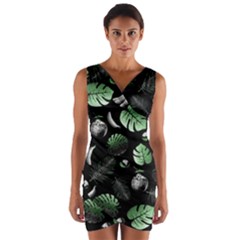 Tropical Pattern Wrap Front Bodycon Dress by Valentinaart