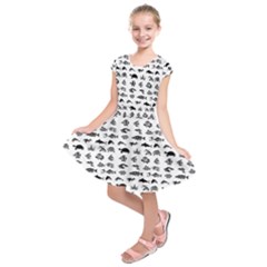 Fish Pattern Kids  Short Sleeve Dress by ValentinaDesign