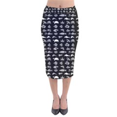 Fish Pattern Velvet Midi Pencil Skirt by ValentinaDesign