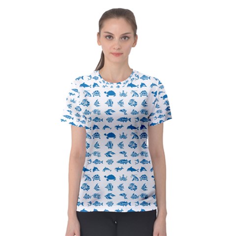 Fish Pattern Women s Sport Mesh Tee by ValentinaDesign