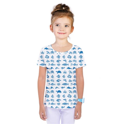 Fish Pattern Kids  One Piece Tee by ValentinaDesign