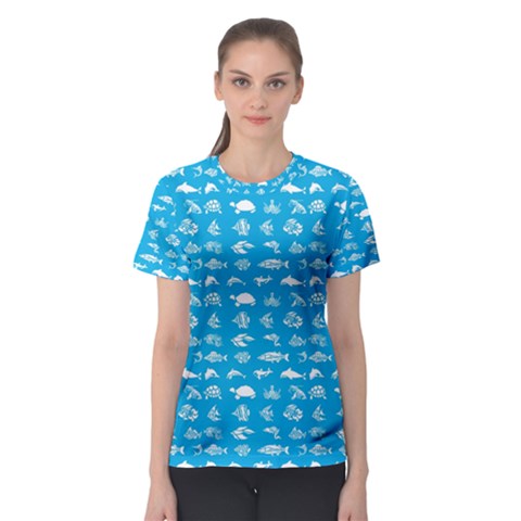 Fish Pattern Women s Sport Mesh Tee by ValentinaDesign