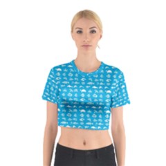 Fish Pattern Cotton Crop Top by ValentinaDesign