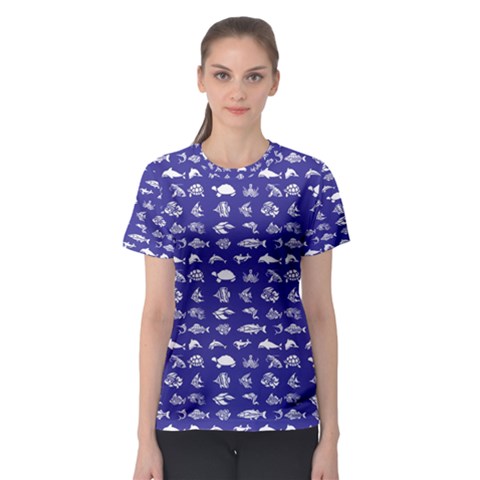 Fish Pattern Women s Sport Mesh Tee by ValentinaDesign