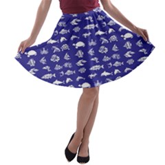 Fish Pattern A-line Skater Skirt by ValentinaDesign