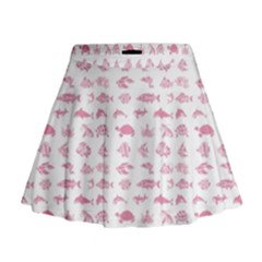 Fish Pattern Mini Flare Skirt by ValentinaDesign