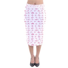 Fish Pattern Velvet Midi Pencil Skirt by ValentinaDesign