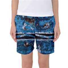 Blue Painted Wood          Women s Basketball Shorts by LalyLauraFLM