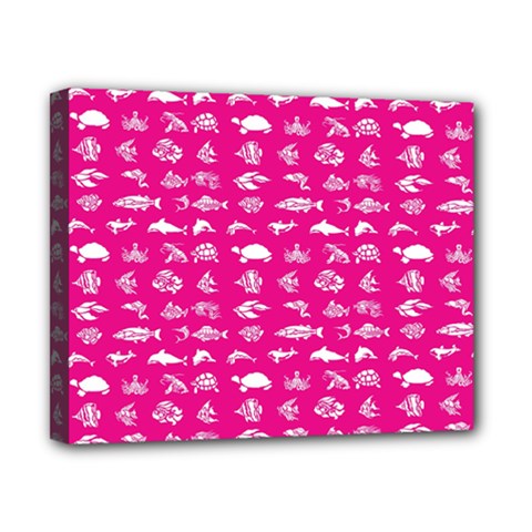 Fish Pattern Canvas 10  X 8  by ValentinaDesign